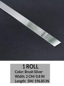 Matte Stainless Steel Peel And Stick Wall Decor, Metallic Surface, Easy Installation, For Home Decoration, Flat-Screen TV Backsplash, Metallic Self-Adhesive Bars - Matte - View 10