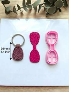 Blank Polymer Clay Keychain Molds, Rectangular & Oval, DIY Handmade Keyring Pendant Jewelry Craft Tools - Pink - View 5