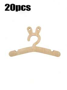5pcs Wooden Baby Hangers With Rabbit Ear Design, Hollow Heart Shape, Rounded Corners Anti-Slip, Nursery Decor And Space-Saving Baby Clothes Storage - Apricot - View 11