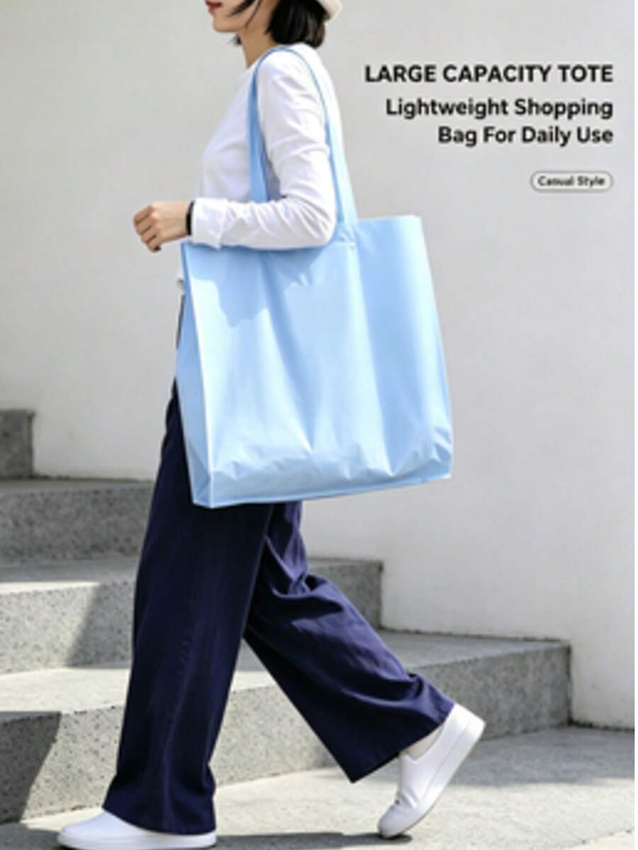 1/3pcs Blue Thick Frosted Plastic Shopping Bags, Suitable For Clothing Stores, Shopping Malls, Supermarkets And Gift Bags Christmas Gift Bags Party Bags - Baby Blue - View 1