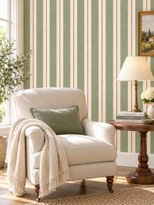 SUPSTICKER 1PC Vintage Stripe Half Wall Sticker Peel And Stick Removable DIY PVC Wall Decor For Living Room Bedroom Home Interior - 1PC - View 7