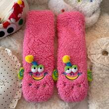 1 Pair Of Women 3D Monster Plush Socks,Ugly‑Cute Pom‑Pom Decor Fuzzy Socks, Non‑Slip Socks. Home Floor Sleep Socks Winter Thick Warm Funny Socks. - Multicolor - View 14