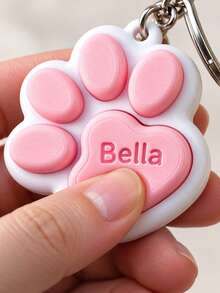 1pc Personalized 3D Printed Keychain, Customizable Name & Pet Paw Charm, Portable Bag & Key Accessory, Cute Cat & Dog Paw Design Home Decor, Interactive Press Design, Durable Daily Carry Ornament, Pet Lover Commemorative Trinket, Backpack, Purse, Home Storage Practical Pendant - Multicolor - View 10