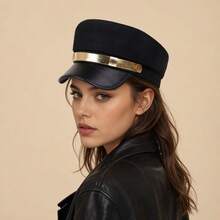 1pc Women's Street Fashion Beret Casual Navy Flat Top Hat Suitable For Spring/Autumn Travel, Beach, Party - Multicolor - View 8