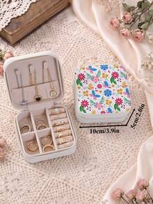 Women'S Jewelry Box With Butterfly Print-Portable Travel Jewelry Storage Case For Women Ring Earring Necklaces-Top Choice For Holiday Gift - Butterfly Design - View 11