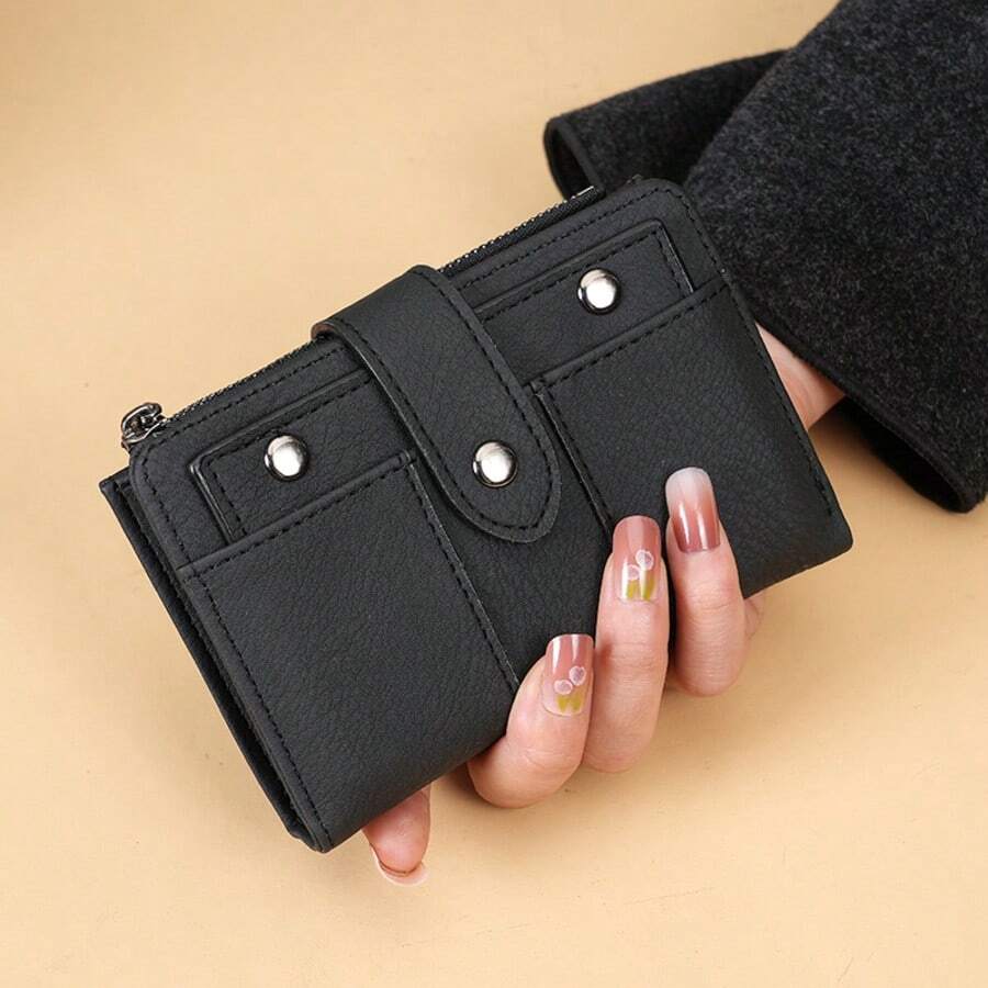 Manufacturer Wholesale Vintage Bi-Fold Women's Coin Purse Multi-Function Card Slots Wallet Fashion Versatile Minimalist Mini - Multicolor - View 1