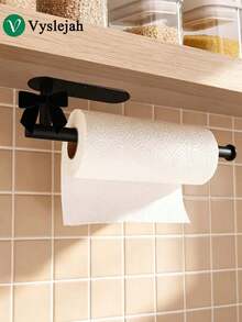 Vyslejah Pink Bow Tissue Holder, Self-Adhesive Tissue Roll Holder Under The Cabinet, Stainless Steel Wall Mounted Tissue Holder In The Kitchen And Bathroom - Multi-color - View 7