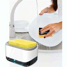 1/2pcs Kitchen Countertop Soap Dispenser Storage Organizer Sponge Holder Drainage Base Anti-Backflow Liquid Container Easy Refill Detergent Dispenser Home Kitchen Essential New Home Decor Gift - Multicolor - View 8