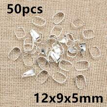 50pcs Small Pendant Clips Pinch Bail Clasps Buckle Charm Necklace Hook Connector For DIY Jewelry Making Cameo Tray - U Shape - View 22
