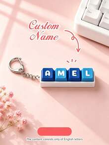 Personalized Custom English Name Keyboard Keycap Keychain, Customizable Exclusive English Name, Colorful Letter Keycap Creative Keychain, Multi-Color Combination Optional, Computer Bag Backpack Pendant, School Bag Key Hanger, Office Personalized Accessory, Mechanical Key, Programmer Computer Enthusiast Birthday Gift, Halloween Christmas Holiday Gift - Multicolor - View 6