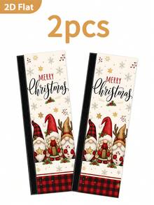 1/2Pcs Christmas Fridge Handle Covers, Christmas Gnome, Black & Red Plaid, "Merry Christmas" Pattern, With Hook & Loop Fastener, Suitable For Refrigerator, Oven, Microwave, Dishwasher, Christmas Kitchen Decor - View 10