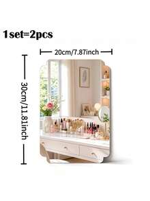 Irregularly Shaped Acrylic Square Makeup Mirror; Dressing Table And Beauty Photography Prop Mirror; Uniquely Designed Combination Mirror; Tabletop Ornament Suitable For Various Occasions; Home Decor Mirror; Bathroom Mirror; Makeup Mirror - Acrylic Mirror Sticker - View 10