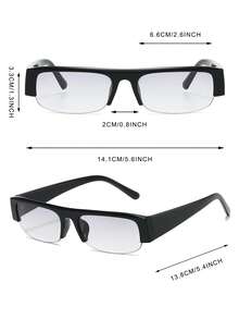 1 Pair Men's Black Half-Frame Personalized Versatile Fashion Glasses - Black - View 4