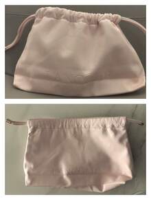 Lancôme Lancome Satin Drawstring Pouch, Soft Pink Cosmetic Storage Bag, Portable Makeup Organizer Bag For Lipstick Jewelry Small Accessories, Gift‑Giving Use - Baby Pink - View 5
