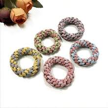 5pcs Solid Color Woven Hair Ties, Women's Thick High Elasticity Non-Damaging Hair Bands, Simple Versatile Hair Accessories - Multicolor - View 6