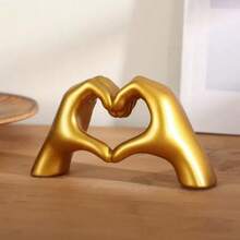 Small Heart Hand Sculpture Decor, Suitable For Living Room, Bedroom, Bookshelf, Coffee Table And Office Display, Love Finger Statue Modern Aesthetic Home Decor, Wedding, Christmas, Birthday Exclusive Gift (Random Color) - Multicolor - View 8