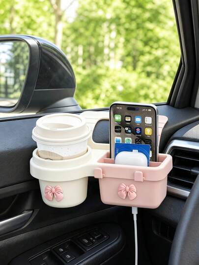 Multifunctional Car Storage Box, Can Store Car Keys, Organize Car Window/Door Clutter, Equipped With Cup Holder, Car Window Storage Rack, Car Cup Holder, Car Window Cup Holder, And Additional Hanging Car Door/Side Window Cup Holder, With Storage Organizer Tray. Multifunctional Car Storage Box, With Cup Holder, Water Bottle Holder, Side Door/Car Window Phone Slot And Hanging Storage Rack, Easy To Install, Space-Saving, Stylish Appearance, Sturdy Structure, Car Accessories.