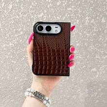 1pc Popular Fashion Crocodile Pattern Multi-Color Choice Foldable Phone Case Protective Shell Smart Phone Case Fashion Phone Cover ,Girlfriend,Valentine's Day Gift,Back To School Gift,Birthday Gift,Compatible With Apple 18fold,IPhoneDuo - Multicolor - View 14