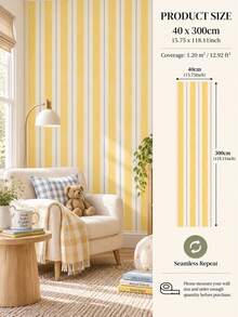 SUPSTICKER Vintage Hand-Painted Contrast Striped Torn Collage Wallpaper, Removable PVC Self-Adhesive Wall Sticker, 15.75*47.24 Inches/15.75*118.11 Inches, Suitable For Home Decor - Striped - View 22