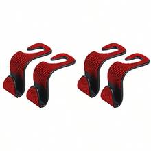 4/2/1pcs Car Seat Headrest Hooks Shiny Crystal Headrest Hook, Car Rear Seat Hook Back Row Hook For Wallet Handbag Clothing Grocery Bag Red - A - View 16