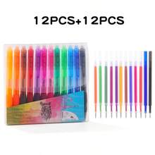 12pcs Colorful Erasable Gel Pen Set, 0.5mm Fine Tip Cute Side-Click Pens, Suitable For Writing, Drawing, Planner, Office And School Supplies, Make Mistakes Disappear Anytime, Back To School Stationery - Multi-color - View 11