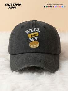 Cartoon Mooncake Print Baseball Cap, Washed Vintage Baseball Cap Sun Protection Shade Hat Fashionable , Adjustable Size Multi-Functional Baseball Cap, Suitable For Halloween, Mid-Autumn Festival, Daily Outings, Best Friend Gatherings, Anime Conventions, Travel Vacations, Outdoor Sports And Other Occasions, It Is A Creative Gift For Friends And Family. - A - View 7