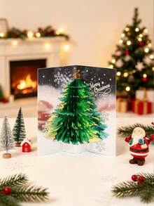 3D Christmas Greeting Card, Pop-Up Christmas Tree Card, Creative Christmas Gift, Student Gift For Christmas Activity, - A - View 8
