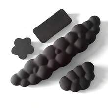4pcs Cloud Keyboard Wrist Rest Set Soft Non-Slip Base Office Desk Phone Pad & Floral Coaster Memory Foam Mouse Pad Ergonomic Mouse Pad Suitable For PC Laptop Office & Gaming Perfect Gift For School Season Birthday Halloween - One Size Fits All - View 10