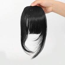 1pc Clip-In Bangs Hair Piece, Thin Tulle Fringe Hair Extension With Sideburns, Synthetic Fiber Natural Style Fake Bangs Hair Accessory, Forehead Hairline Coverage Hair Ornament Suitable For Women And Girls Daily Wear - Multicolor - View 10