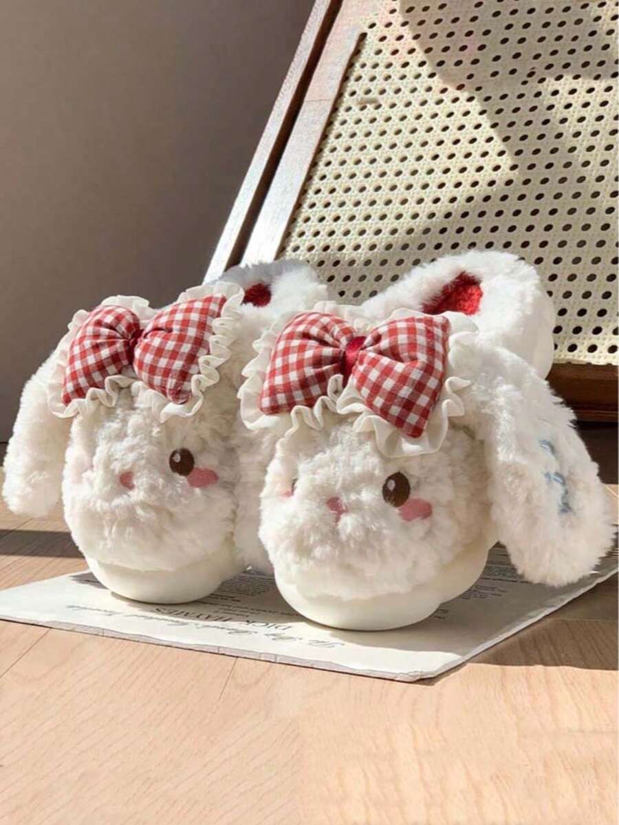 Women's New Low Heel Soft Sole Minimalist Winter Warm Daily Comfortable Casual Autumn/Winter Fur Slippers - White - View 1