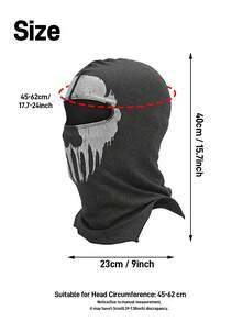 Musion 1/2/3pcs Distressed Skull & Gas Mask Pattern Balaclava, Lightweight Elastic Sweat-Absorbent Face Mask Headwrap, UV Protection, Suitable For Running, Fishing, Cosplay - Multicolor - View 5