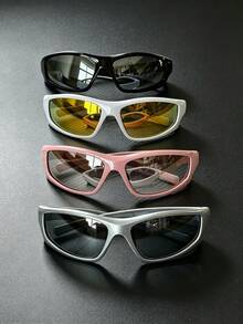 4pcs/2pcs/1pc Set Men Sports Eyeglasses, Wraparound Outdoor Cycling Running Glasses - 4 Pieces (multi-color) - View 14