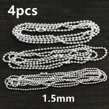 4pcs 1.5/2.0/2.4mm Diameter Ball Beads Chain With Connector DIY Necklace Jewelry Making Accessories - Iron Chains - View 22