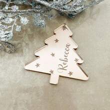 30/50pcs Customized Acrylic Holiday Decorative Gift Tags, Christmas Tree Shaped Tags (Rope Not Included), Customizable Exclusive Text, Suitable For Christmas, Wedding, Anniversary, Tabletop Decoration Tags - Multicolor 3 - View 8
