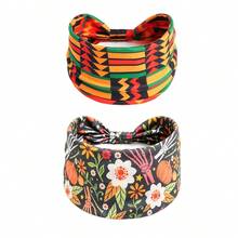 Women's Halloween Party Wide Non-Slip Thick Headband 2pcs Set, Soft Comfortable Elastic Role Play Hair Hoop, Fashion Unique Women's Hair Accessory - Multicolor - View 6