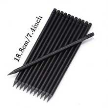 12pcs Premium Black Wood HB Pencils, Clear Handwriting - Smooth Writing, Break-Resistant, Suitable For Student Drawing - Sketching, Can Be Used As Small Gifts, Motivational Props - Rectangle - View 2