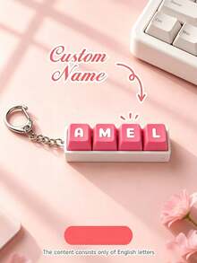 Personalized Custom English Name Keyboard Keycap Keychain, Customizable Exclusive English Name, Colorful Letter Keycap Creative Keychain, Multi-Color Combination Optional, Computer Bag Backpack Pendant, School Bag Key Hanger, Office Personalized Accessory, Mechanical Key, Programmer Computer Enthusiast Birthday Gift, Halloween Christmas Holiday Gift - Multicolor - View 5