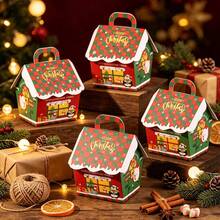 12pcs/Pack Christmas Party Gift Decoration Boxes Candy Cookie Boxes Christmas 3D Paper Boxes Handheld Carry Boxes Decorative Paper Boxes - View 7