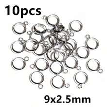10pcs Stainless Steel Gold Color Loop Hoops Rings Circle Bails Connector Diy Jewelry Findings Accessories For Bracelet Necklace - Bails - View 15