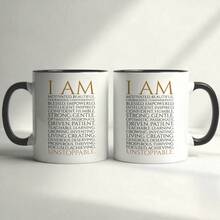 Positive Affirmation Coffee Mug, I Am Unstoppable Inspirational Word List Printed Ceramic Cup, Encouragement Motivational Gift For Women Friends Birthday Holiday Present - Multicolor - View 5