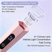 TOUCHBeauty Portable Handheld UV Nail Lamp, 200mAh Rechargeable Mini Nail Dryer With Digital Display And Auto Timer, Fast Curing Gel Nail Light For DIY Home Salon Use - 1 Pc - View 4