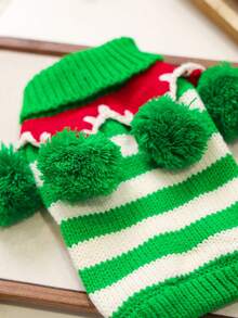 PETCIRCLE 1pc Pet Clothes Dog Cat Apparel Small Dog Puppy Cute Colorful Christmas Sweater - Green & White - Multicolor - View 6