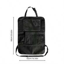 Black Large Pocket Anti-Kick Car Seat Storage Bag Oxford Cloth Organizer For Tablet, 1pc - Multicolor - View 2