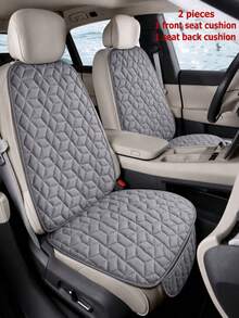 2pcs Universal Car Seat Cushion, Comfortable All Season, Non-Slip Design, Suitable For Front Seat And Backrest - Multicolor - View 5