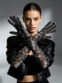 1 Pair Long Lace Gloves European & American Style Party Costume Accessory Halloween Sleeve Gloves - A - View 6