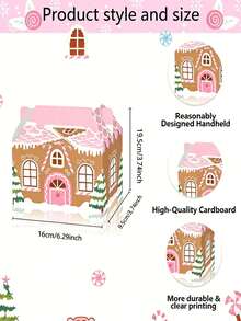 1/4/8/12pcs Christmas Gift Box Set - Holiday Party Gift Boxes, Shaped As Gingerbread House, Christmas Tree Or Lollipop; Perfect For Christmas Tree Decorations, New Year Gifts, Party Supplies And Essential Gift Packaging - Multicolor - View 4