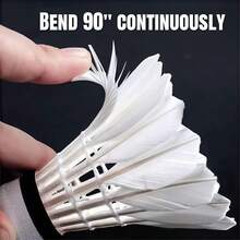 12PCS White Badminton Shuttlecocks - Windproof Durable Goose Feather Shuttlecock Set, Unbreakable Single Play Badminton Kit, Professional Stable Long-Lasting Goose Down Shuttlecocks, Suitable For Home And Professional Training, Classic Design, Premium Quality Badminton Shuttlecocks - White - View 2