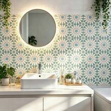 24Pcs Self-Adhesive PVC Floor Tiles, Wall Stickers, Matte Pattern Self-Adhesive Floor Tiles, Waterproof Stain-Resistant Floor Tiles, Wall Stickers, Suitable For Home Floor Decoration And Wall Decoration Stickers - Multicolor - View 8