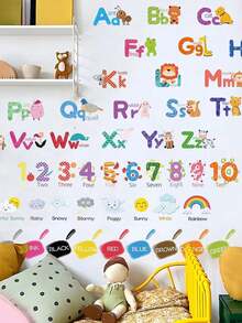 1Set Cute Wall Stickers For Kids Room, Cartoon Wall Art Decals Home Decor,Baby Room Decor,Baby Girl Stuff,Baby Room Decoration - Multicolor - View 4