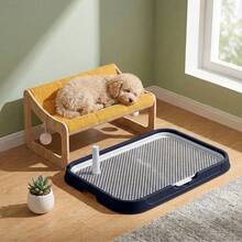 Multi‑Color Large Grid Dog Toilet With Training Induction Post, Anti‑Splash Easy‑To‑Clean Pet Potty For Small Medium Large Dogs Indoor House Training - Navy Blue - View 5